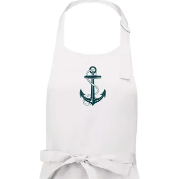 Kuchyňská zástěra Námořnická kotva - Pánská zástěra na vaření - Univerzální velikost ( Bílá )