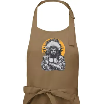 Kuchyňská zástěra Indián z posilky - Dámská zástěra na vaření - Univerzální velikost ( Cappuccino )