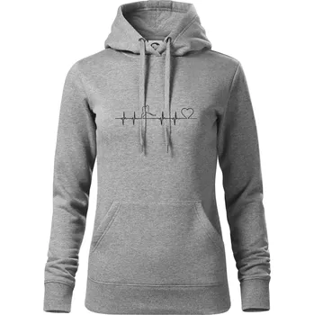 Dámská mikina Hokejový hráč EKG - Mikina dámská Cape s kapucí - 2XL ( Tmavě šedý melír )