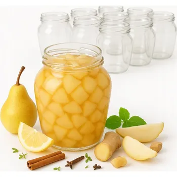 Sklenice Skleněné Sklenice 550 ml, amfora 12 ks zavařovací sklenice na zavařeniny , džemy, sud na med