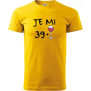 Je mi 39 (40) víno - Triko extra velké (5-8XL) - 6XL ( Žlutá )