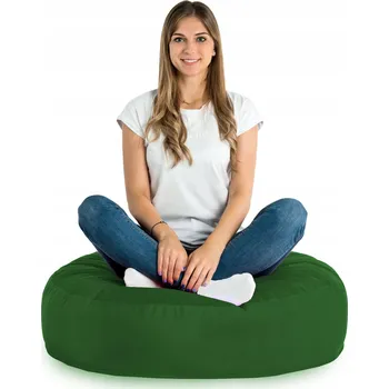 Taburet Plyšový polštář na sezení do křesla TMAVĚ ZELENÝ