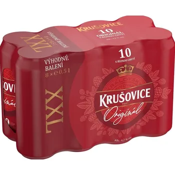 Pivo Krušovice 10 XXL plech (8×500 ml)