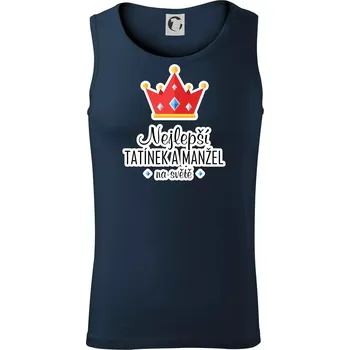 Koruna - Nejlepší tatínek a manžel - Tílko pánské Core - 2XL ( Námořní modrá (velmi tmavá - téměř černá) )