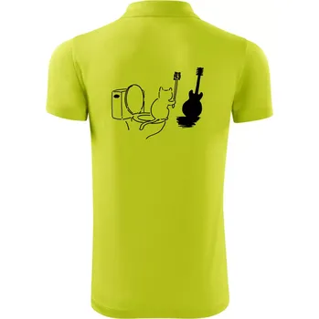 Pánská košile Kočka a kytara WC - Polokošile Victory sportovní (dresovina) - XL ( Limetková )