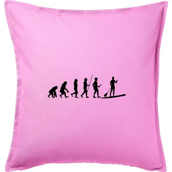 Polštář Evoluce paddleboard muž - Polštář 50x50 - 50x50 - Pouze potah ( Růžová )