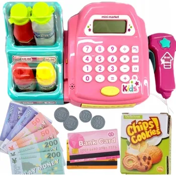 Hra na obchod FISKÁLNÍ POKLADNA OBCHOD KALKULAČKA SUPERMARKET SKENER STÁNEK PŘÍSLUŠENSTVÍ WOOPIE