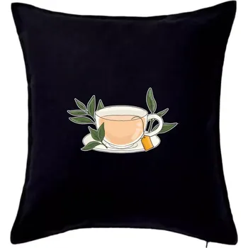 Polštář Šálek čaje - Polštář 50x50 - 50x50 - Pouze potah ( Černá )