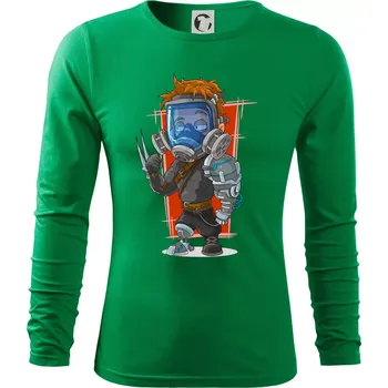 Pánská móda Vesmírný voják červený - Triko s dlouhým rukávem FIT-T long sleeve - M ( Středně zelená )
