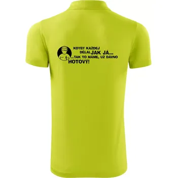 Pánská košile Elektrikář - kdyby každej dělal jak já, tak to máme už dávno hotový - Polokošile Victory sportovní (dresovina) - S ( Limetková )