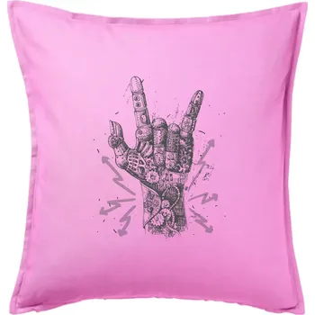 Polštář Metal mechanical ruka - Polštář 50x50 - 50x50 - Pouze potah ( Růžová )