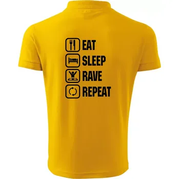 Pánská košile Eat sleep rave repeat - Polokošile pánská Pique Polo 203 - 4XL ( Žlutá )