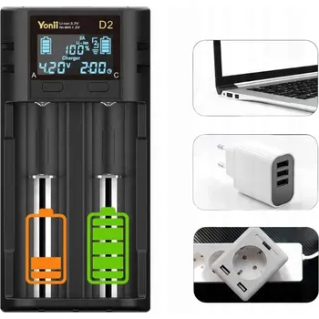 Bezpečnostní kamera INTELIGENTNÍ NABÍJEČKA LCD 18650/21700 NI-MH 2 KANÁLY USB-C