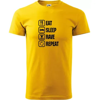 Eat sleep rave repeat - Triko extra velké (5-8XL) - 8XL ( Žlutá )