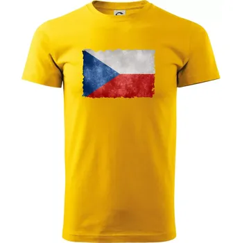 Pánské tričko Česká vlajka stará - Triko extra velké (5-8XL) - 8XL ( Žlutá )