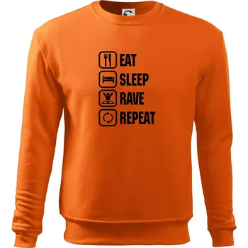 Pánská mikina Eat sleep rave repeat - Mikina Essential pánská - S ( Oranžová )