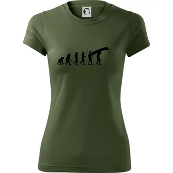Dámské tričko Evoluce kanoe nad hlavou - Dámské Fantasy sportovní (dresovina) - XS ( Khaki )