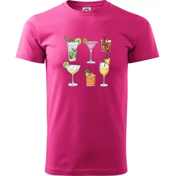 Koktejly - Klasické pánské triko vyšší gramáže - S ( Purpurová )