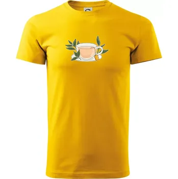 Pánské tričko Šálek čaje - Triko extra velké (5-8XL) - 7XL ( Žlutá )