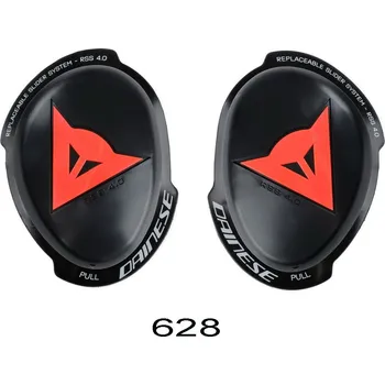 Motocyklový chránič kolene a holeně Dainese Dainese KNEE RSS 4.0 FULL KIT kompletní kolenní slidery černé/fluo-červené 628