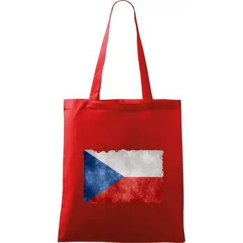 Nákupní taška Česká vlajka stará - Taška bavlněná - 42 x 38 cm ( Červená )