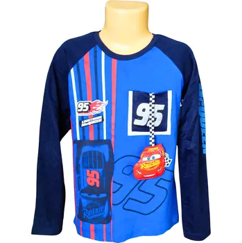 Sun City Chlapecké tričko CARS s autíčkem v kapse dlouhý rukáv Barva: Modrá, Velikost: 98