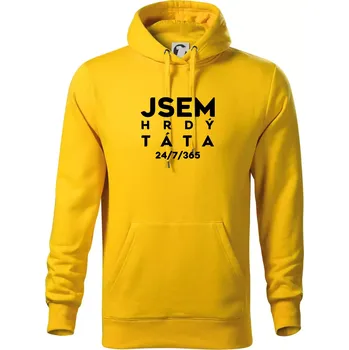 Pánská mikina Jsem hrdý táta - Mikina pánská Cape s kapucí - 2XL ( Žlutá )