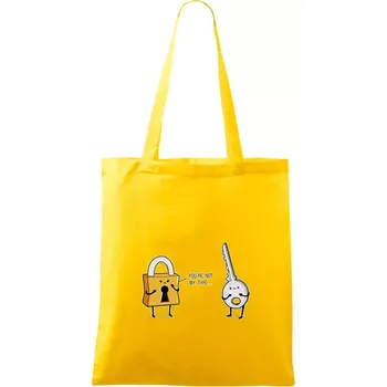 Nákupní taška Zámek a klíč - Taška bavlněná - 42 x 38 cm ( Žlutá )