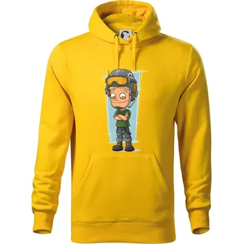 Pánská mikina Vesmírný voják denim - Mikina pánská Cape s kapucí - 3XL ( Žlutá )