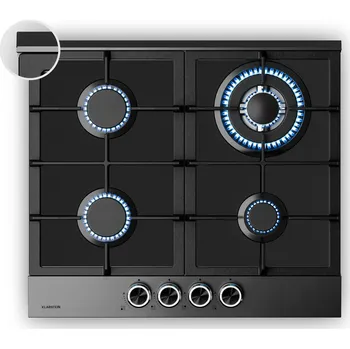 Varná deska Klarstein Verosteel 60cm Plynová varná deska 4 hořáky Černá (10047397)