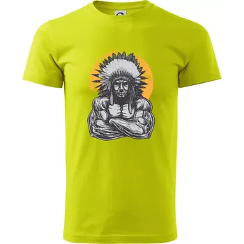 Pánské tričko Indián z posilky - Klasické pánské triko vyšší gramáže - 2XL ( Limetková )