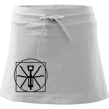 Dámská sukně Vitruviánský otvírák - Sportovní sukně - two in one - S ( Bílá )