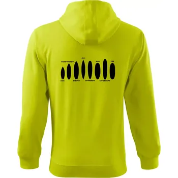 Pánská móda Typy surfů - Mikina s kapucí na zip trendy zipper - 2XL ( Limetková )