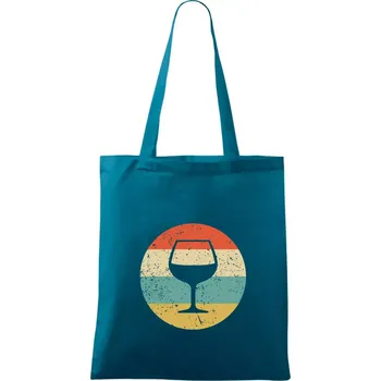 Vintage víno - Taška bavlněná - 42 x 38 cm ( Petrolejová )