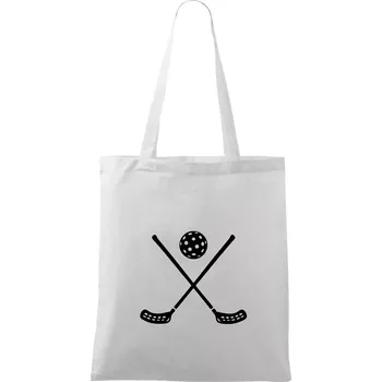 Nákupní taška Florbalové hokejky - Taška bavlněná - 42 x 38 cm ( Bílá )