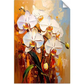 Obraz Bílé Orchideje Květiny Příroda SAMOLEPÍCÍ PLAKÁT do KUCHYNĚ JÍDELNY 20x30