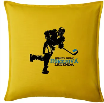 Polštář Jednou budu hokejová legenda - Polštář 50x50 - 50x50 - Pouze potah ( Žlutá )