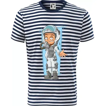 Vesmírný voják modrý - Triko na vodu - XL ( Prouhovaná )