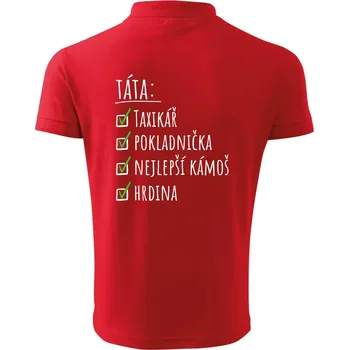 Pánská košile Táta - check list - Polokošile pánská Pique Polo 203 - XL ( Červená )