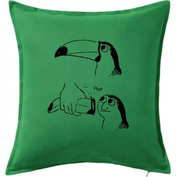 Polštář Proměna tukana - Polštář 50x50 - 50x50 - Včetně výplně ( Středně zelená )