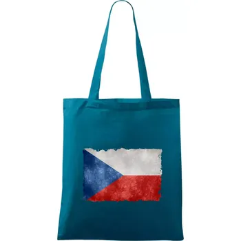 Česká vlajka stará - Taška bavlněná - 42 x 38 cm ( Petrolejová )