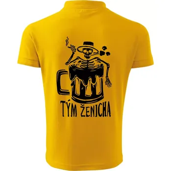 Pánská košile Tým ženicha kostra - Polokošile pánská Pique Polo 203 - 4XL ( Žlutá )