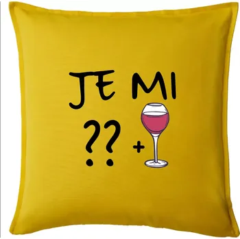 Polštář Je mi ?? + víno (Váš věk) - Polštář 50x50 - 50x50 - Pouze potah ( Žlutá )