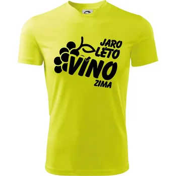 Chlapecké tričko Jaro, léto, víno, zima - Dětské triko sportovní (dresovina) - 146 cm/10 let ( Neonově žlutá )