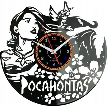 Hodiny POCAHONTAS NÁSTĚNNÉ HODINY DEKORATIVNÍ MODERNÍ VINYLOVÁ DESKA