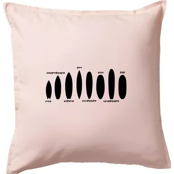 Polštář Typy surfů - Polštář 50x50 - 50x50 - Pouze potah ( Světle růžová )