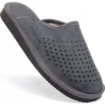 Pánské pantofle Pánské kožené Papuče , Nubukové domácí pantofle s otvory 40-46 PanSzew
