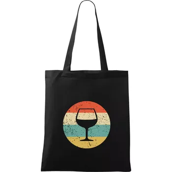 Nákupní taška Vintage víno - Taška bavlněná - 42 x 38 cm ( Černá )