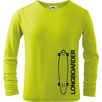 Dětská móda Longboard na výšku - Triko dětské Long Sleeve - 122 cm/6 let ( Limetková )