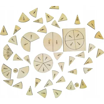Dřevěná hračka Zlomky, dřevěná skládačka, učení zlomků, výuka matematiky